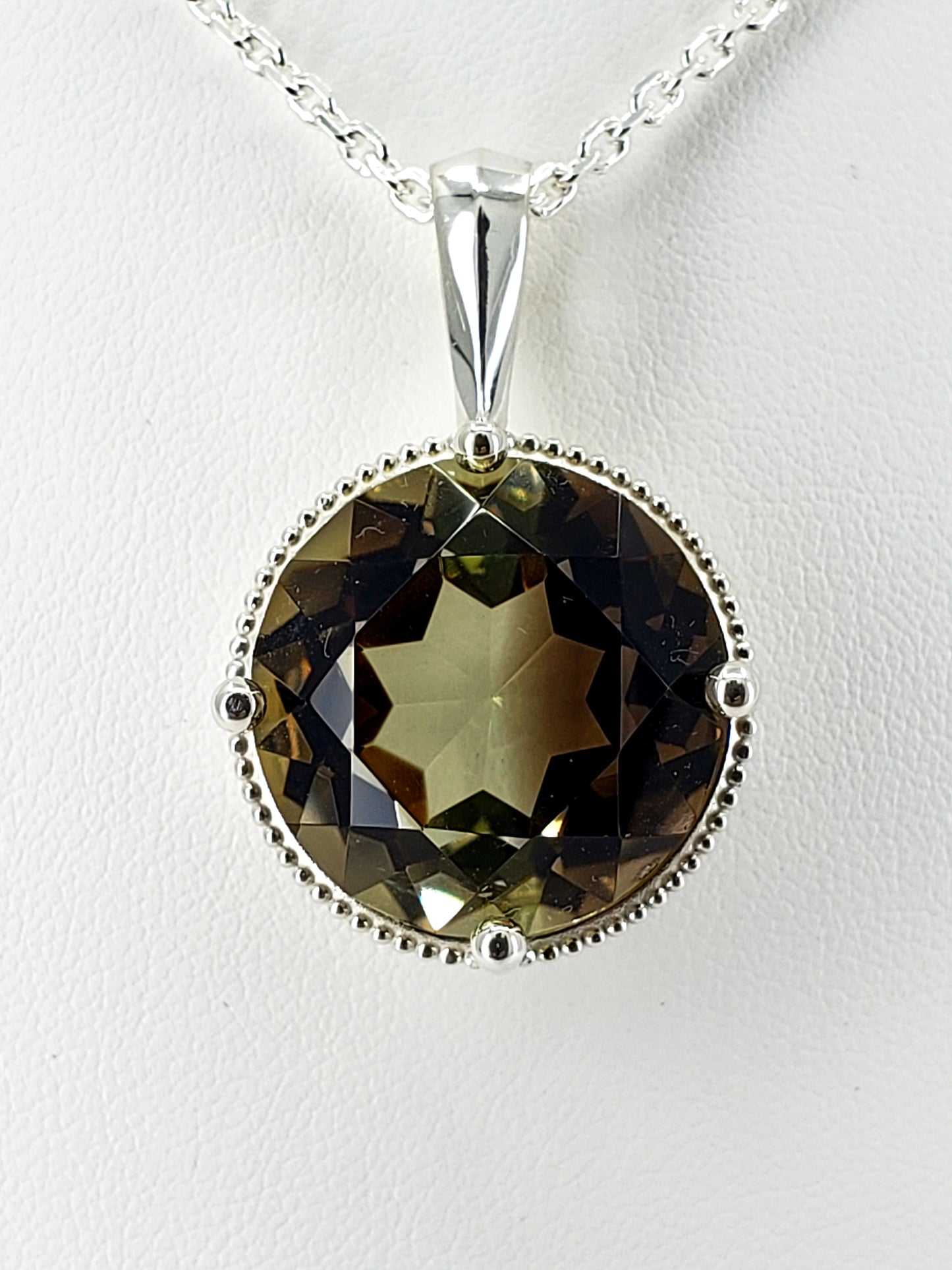 Sterling Lime/Smoky Quartz Pendant