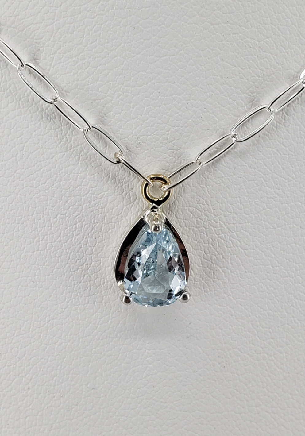 16" Sterling Aquamarine Necklace