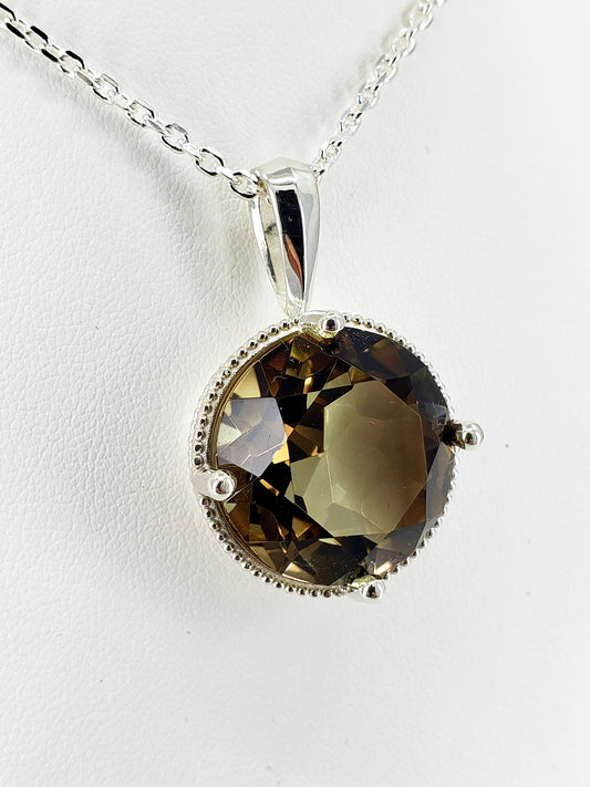 Sterling Lime/Smoky Quartz Pendant